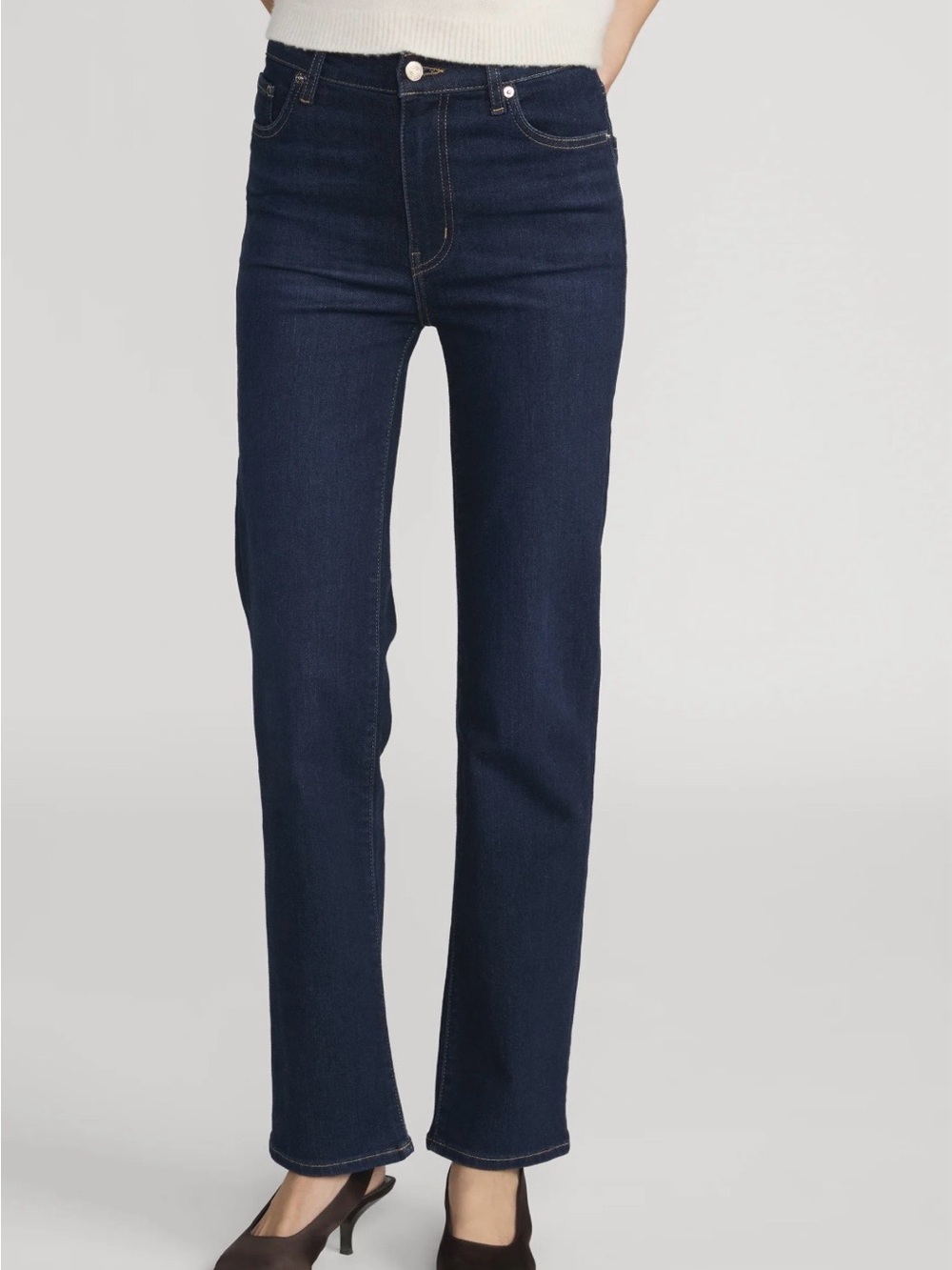 NWT Frame Le Sleek Straight Dark Indigo Straight-Leg Jeans size 32